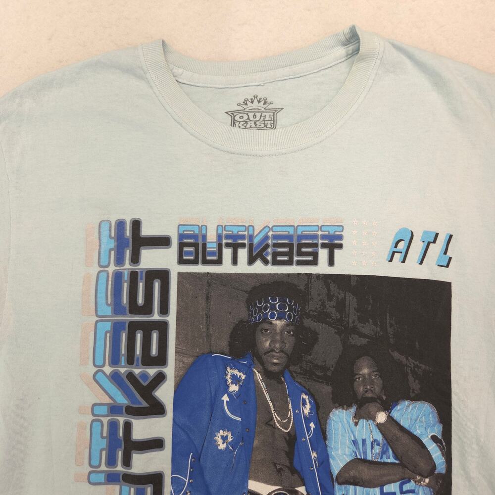 Outkast Rap Graphic Short Sleeve Crew Neck Shirt Mens Size Medium M Blue